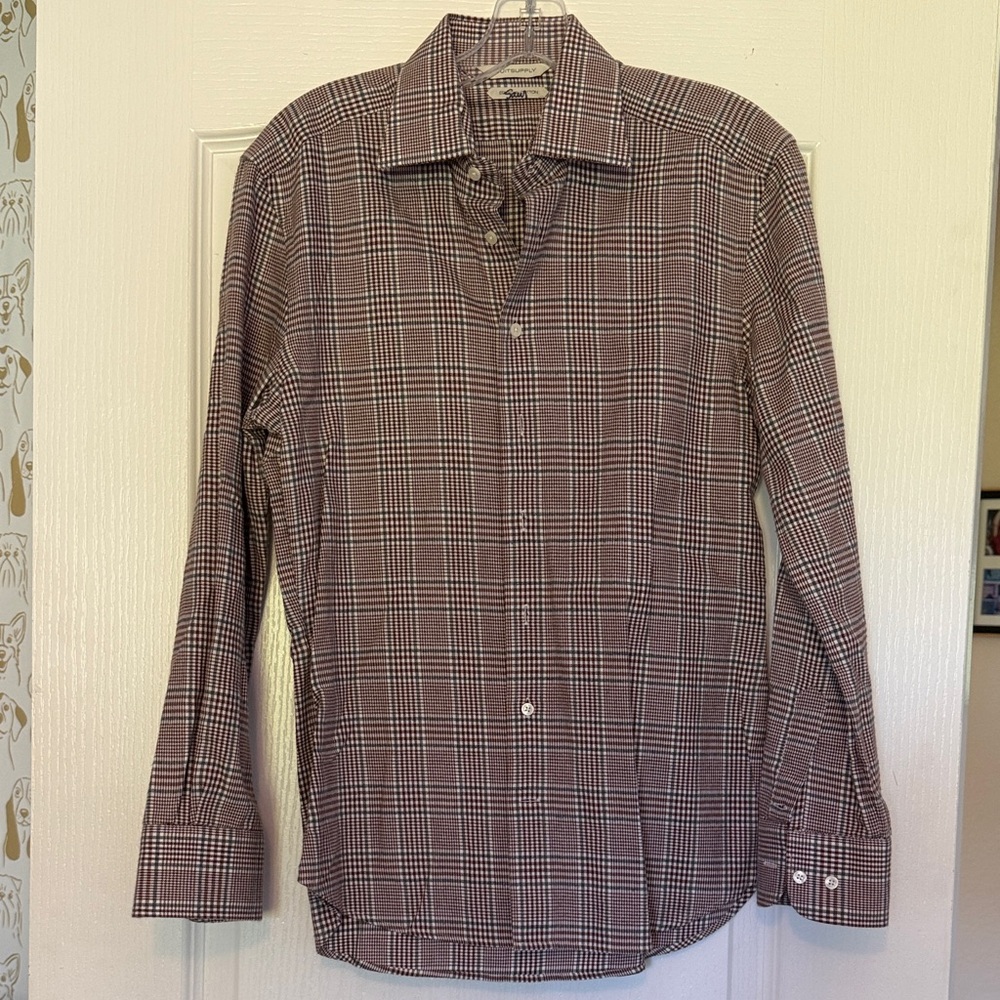 Suitsupply Maroon Checkered Men's Shirt